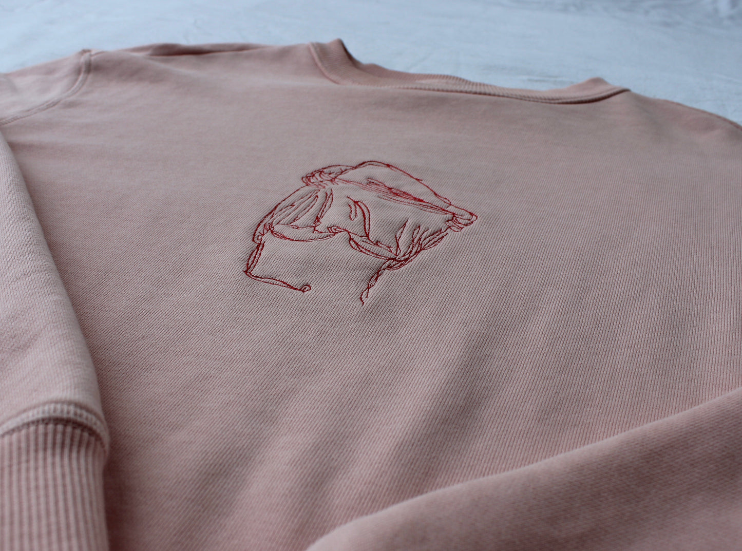 Premium Female Pale Pink Embroidered "Provocative" Crewneck Jumper