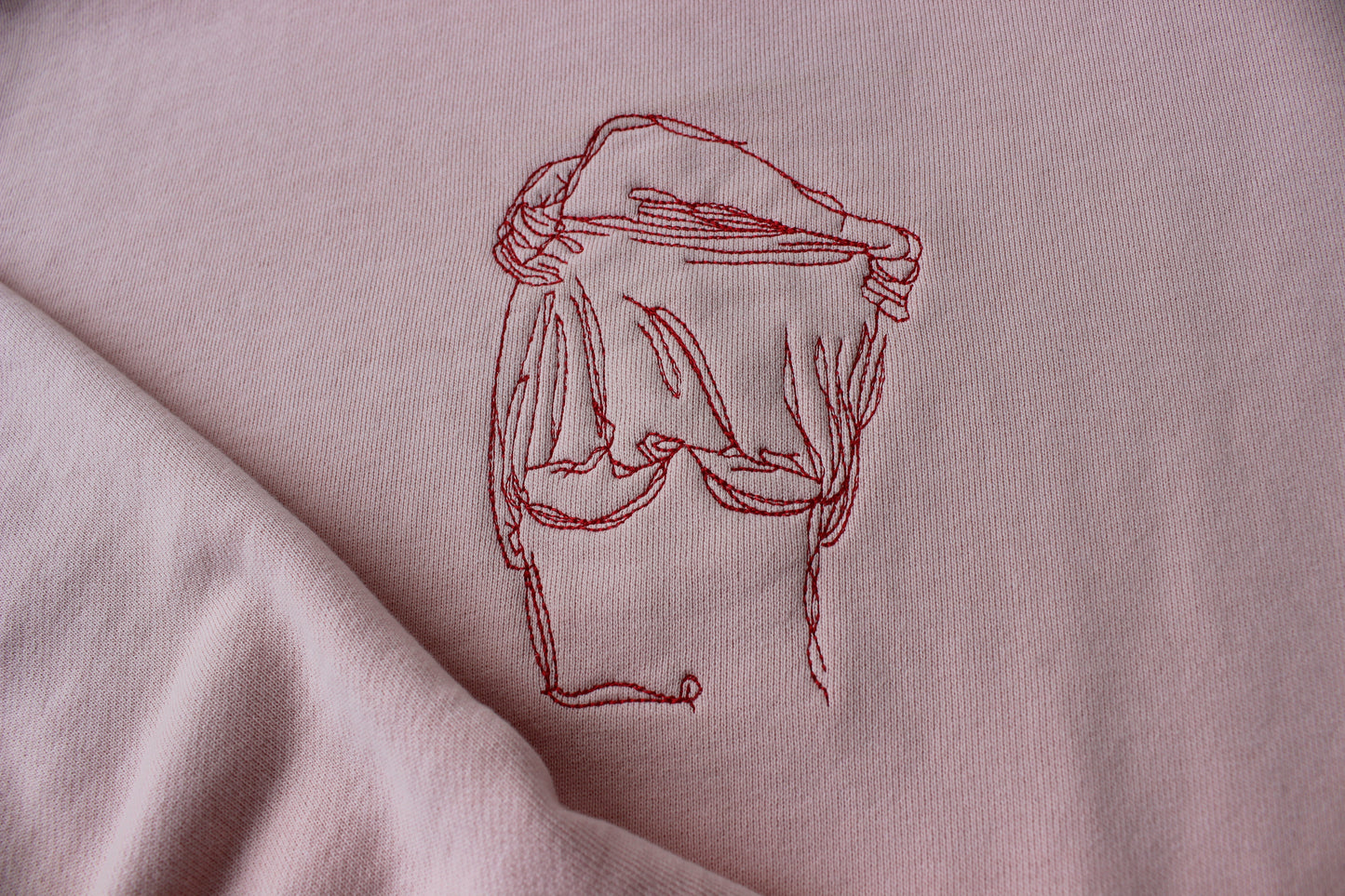 Premium Female Pale Pink Embroidered "Provocative" Crewneck Jumper
